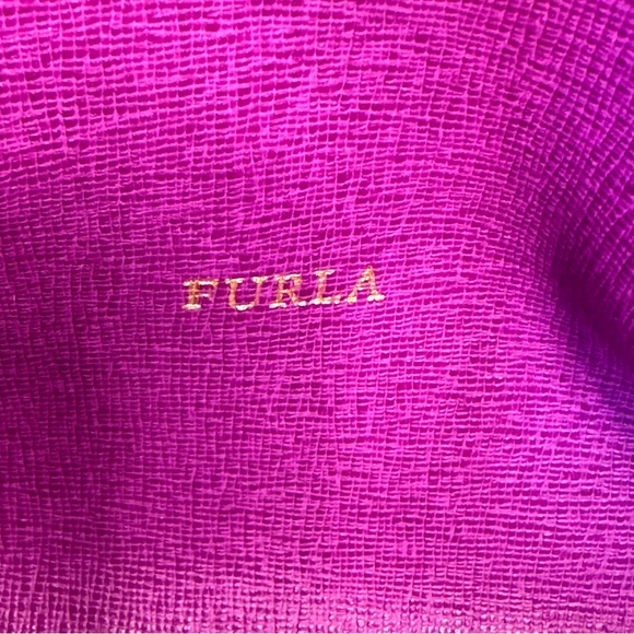 FURLA Suede Reversible Violet & Mocha Italian Leather Tote w/ Dustbag! - Picture 12 of 14